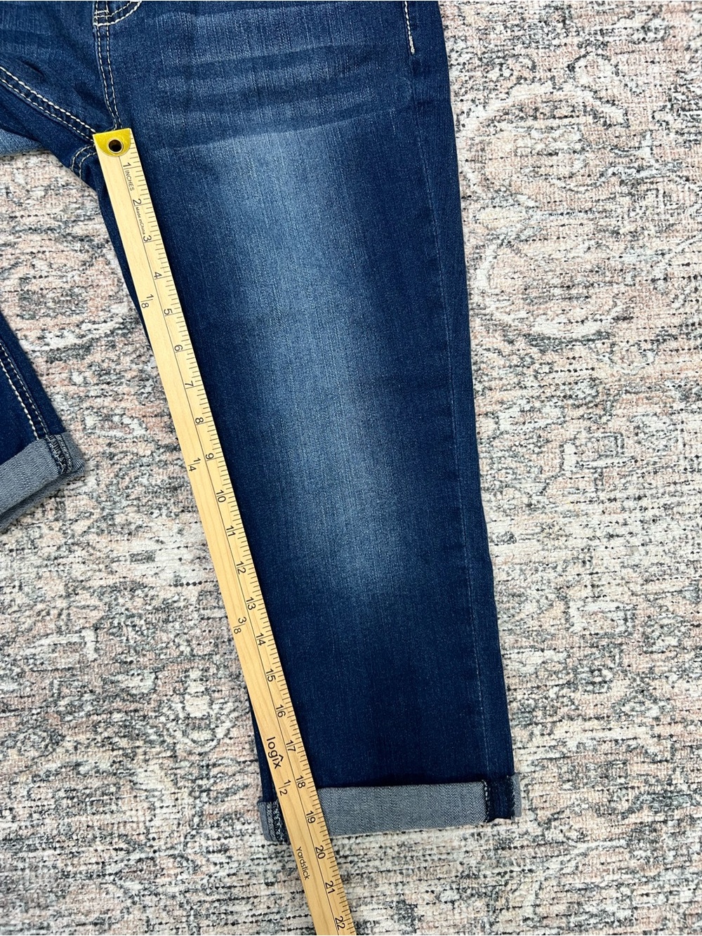 Vanilla Star Capri Jeans Crochet Flap Pocket Stretch Denim Women’s Size 11 - Picture 11 of 16